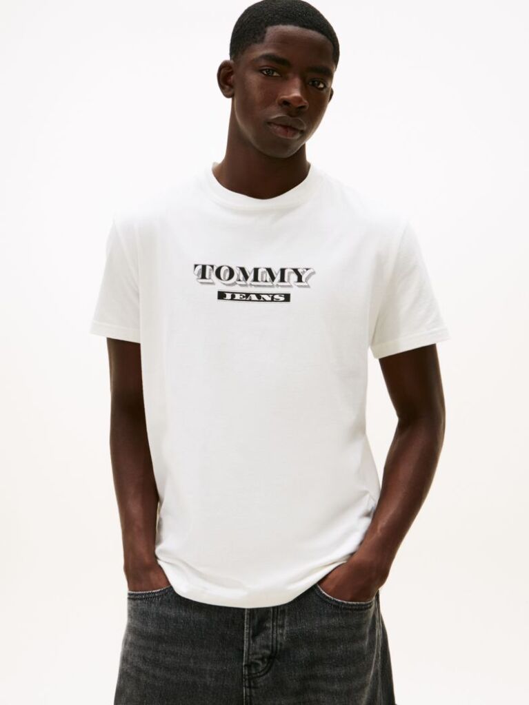 Μπεζ Κοντομάνικο T-Shirt Σε Κανονική Γραμμή Με Tonal Λογότυπο  Άνδρες