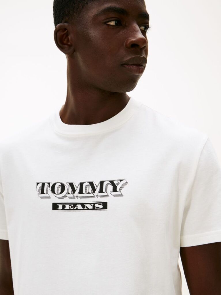 Μπεζ Κοντομάνικο T-Shirt Σε Κανονική Γραμμή Με Tonal Λογότυπο  Άνδρες