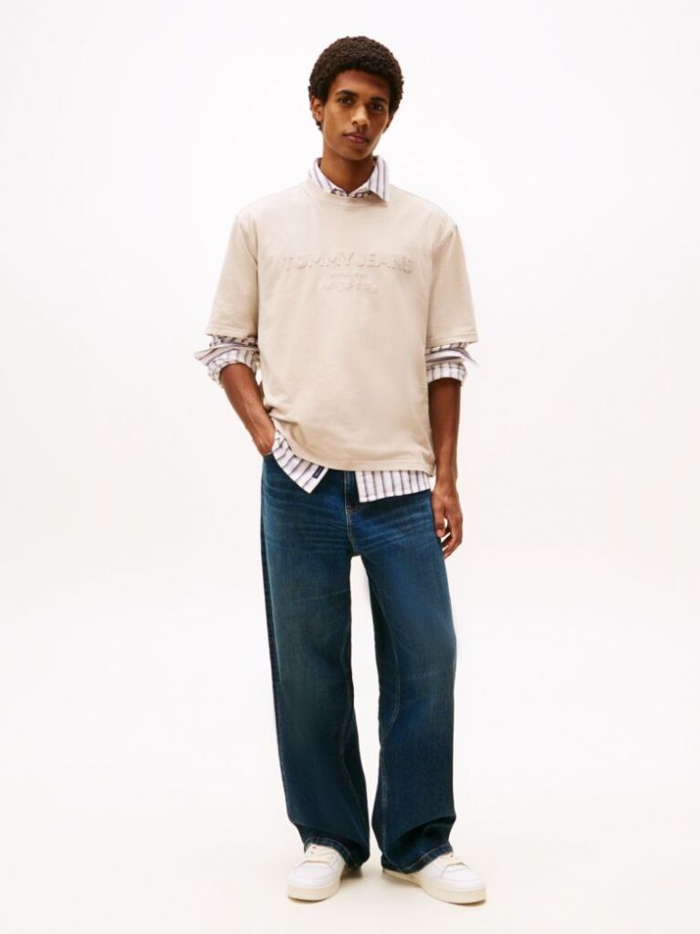 Beige 90s Classic Tonal Logo T-Shirt  Men