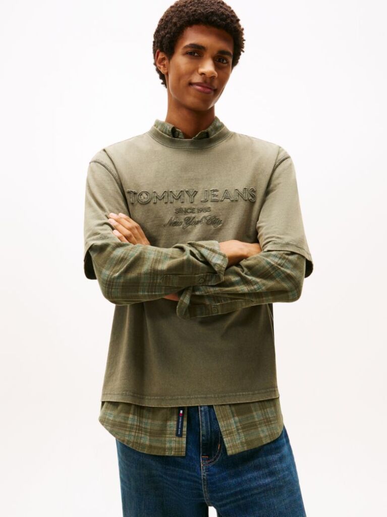 Green 90s Classic Tonal Logo T-Shirt  Men
