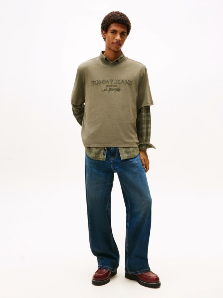 Green 90s Classic Tonal Logo T-Shirt  Men