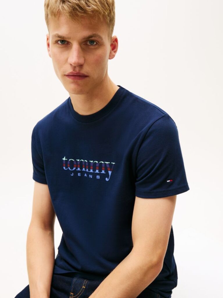 Μπλε T-Shirt Σε Slim Γραμμή Με Λογότυπο  Άνδρες