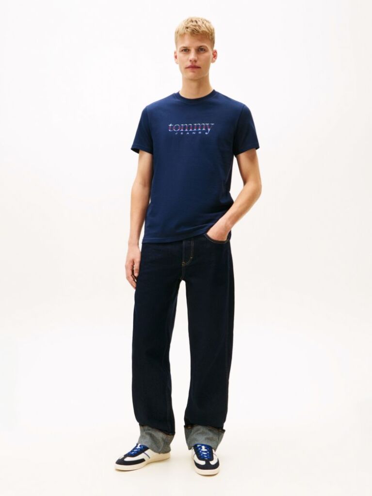 Μπλε T-Shirt Σε Slim Γραμμή Με Λογότυπο  Άνδρες