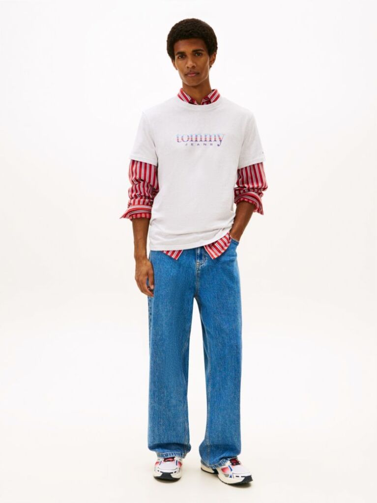 Γκρι T-Shirt Σε Slim Γραμμή Με Λογότυπο  Άνδρες