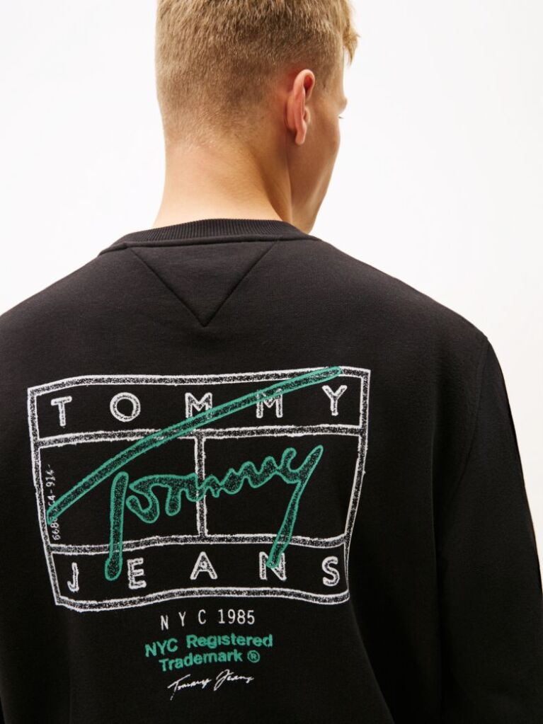 Black Regular Logo Back Graphic Sweatshirt  Men
