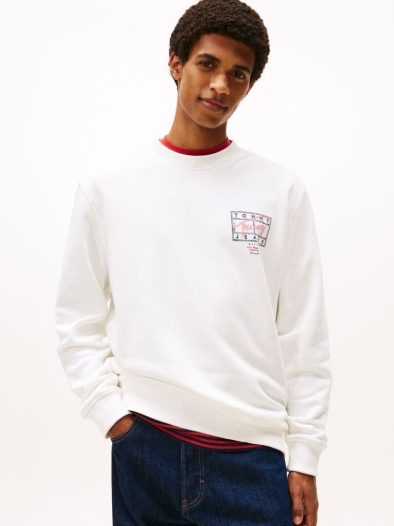 Beige Regular Logo Back Graphic Sweatshirt  Men