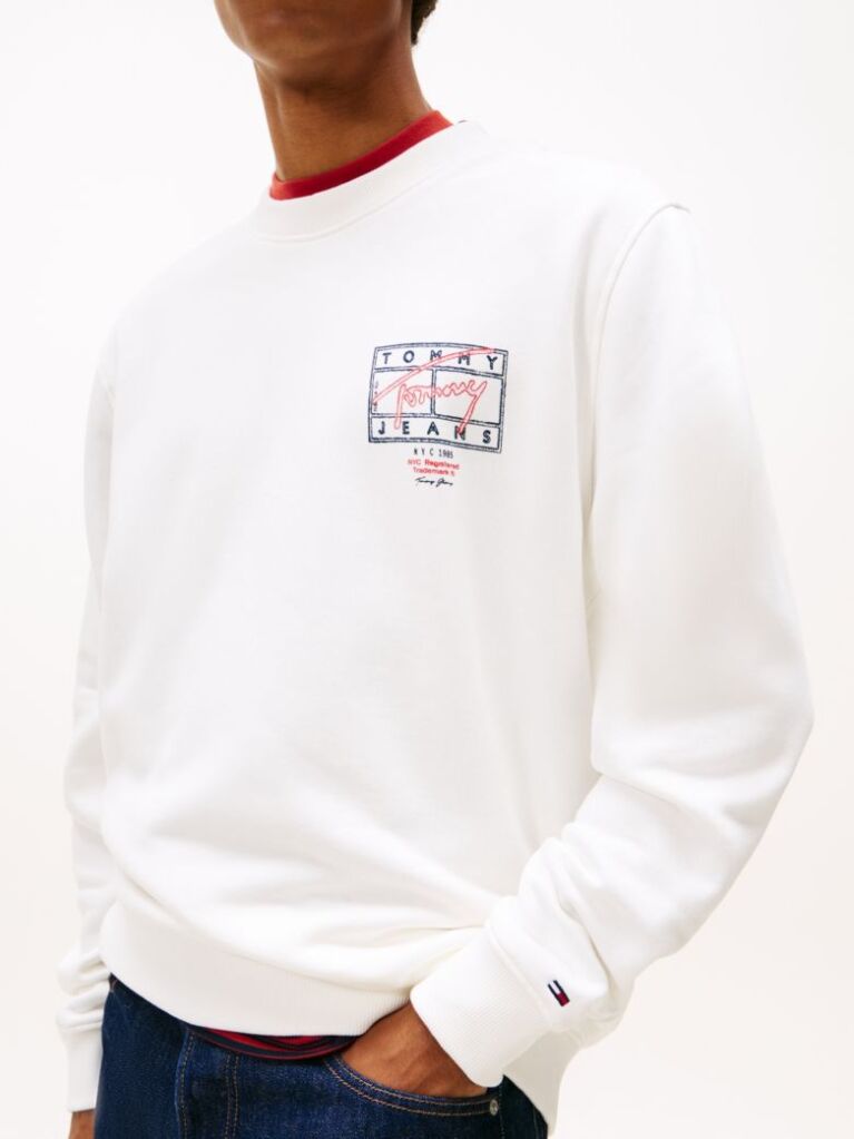 Beige Regular Logo Back Graphic Sweatshirt  Men