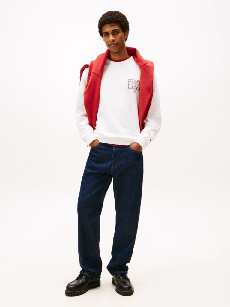Beige Regular Logo Back Graphic Sweatshirt  Men