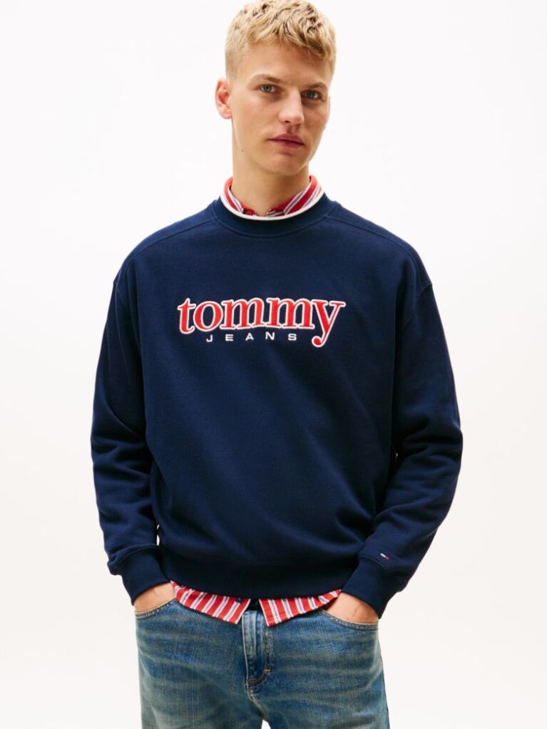 Μπλε Φούτερ Fleece Με Λογότυπο '90s  Άνδρες
