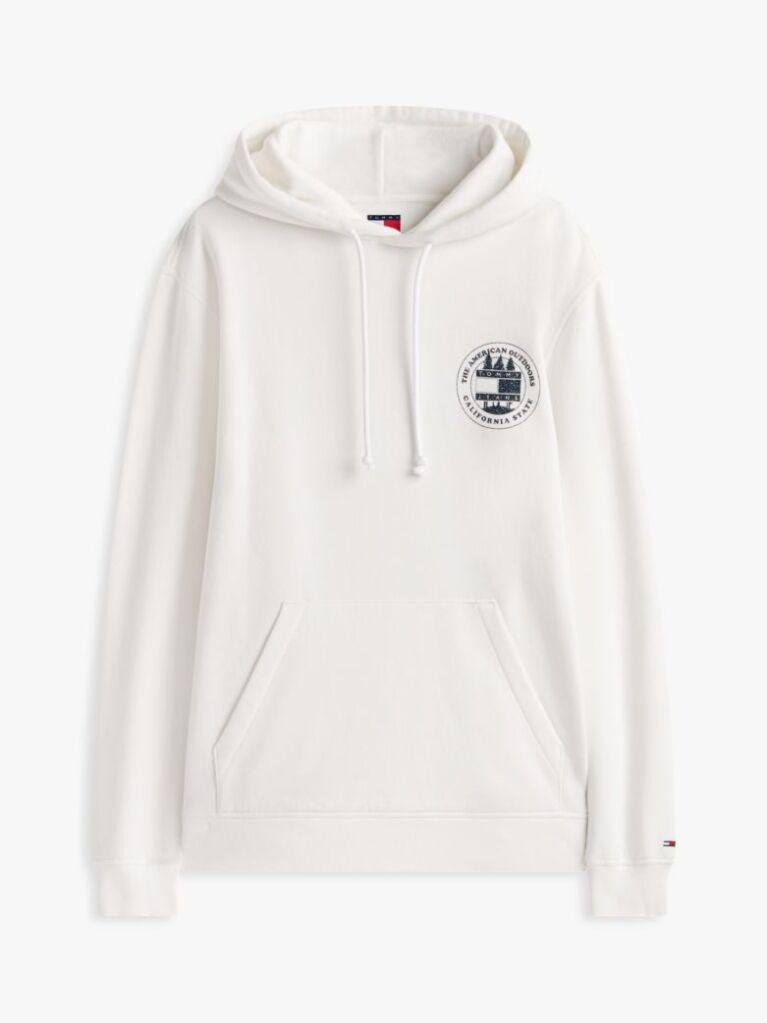 Beige Back Slogan Washed Relaxed Hoody  Men