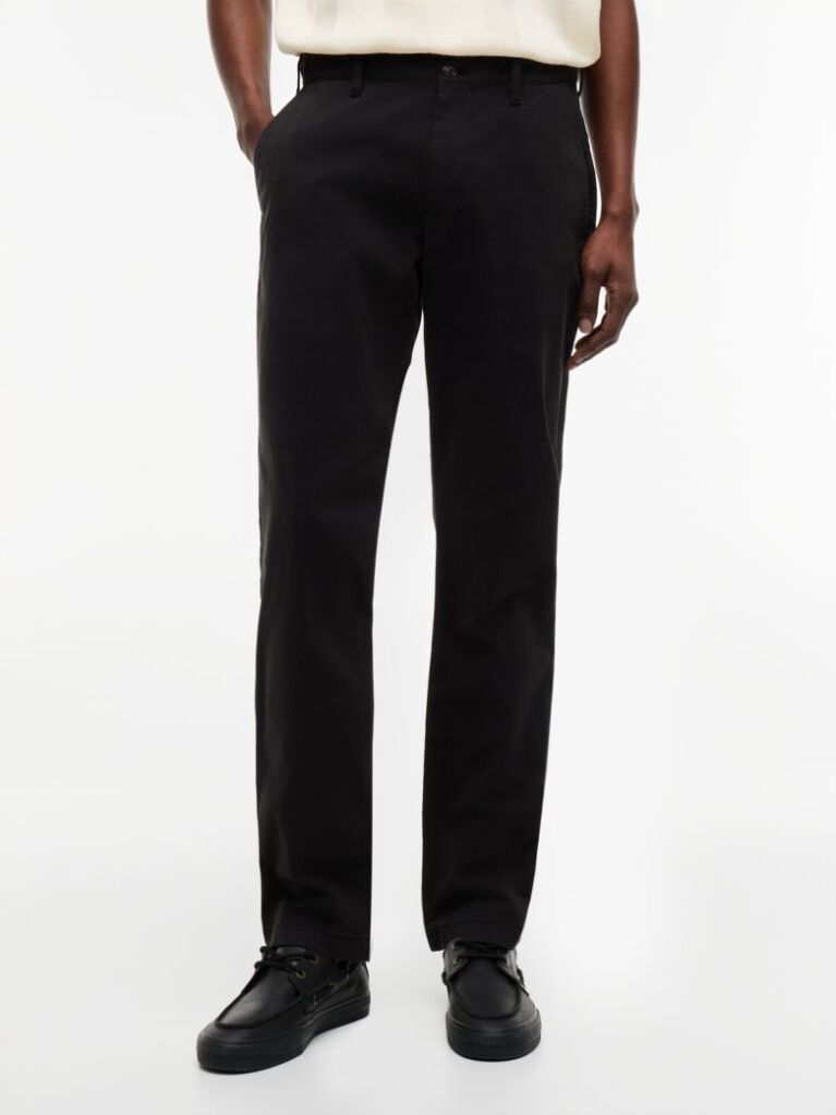 Black Scanton Slim Peached Twill Chinos  Men