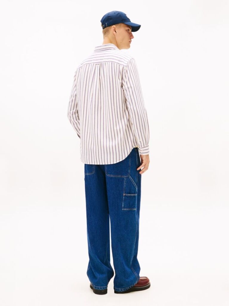 Multi Relaxed Fit Stripe Twill Shirt  Men