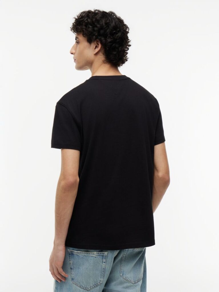 Black Tommy Flag Crew Neck T-Shirt  Men