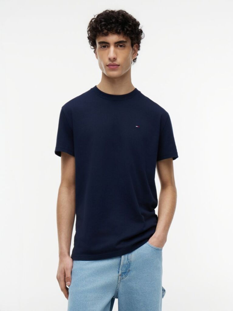 Blue Tommy Flag Crew Neck T-Shirt  Men