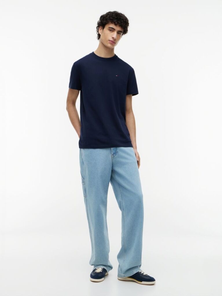 Blue Tommy Flag Crew Neck T-Shirt  Men