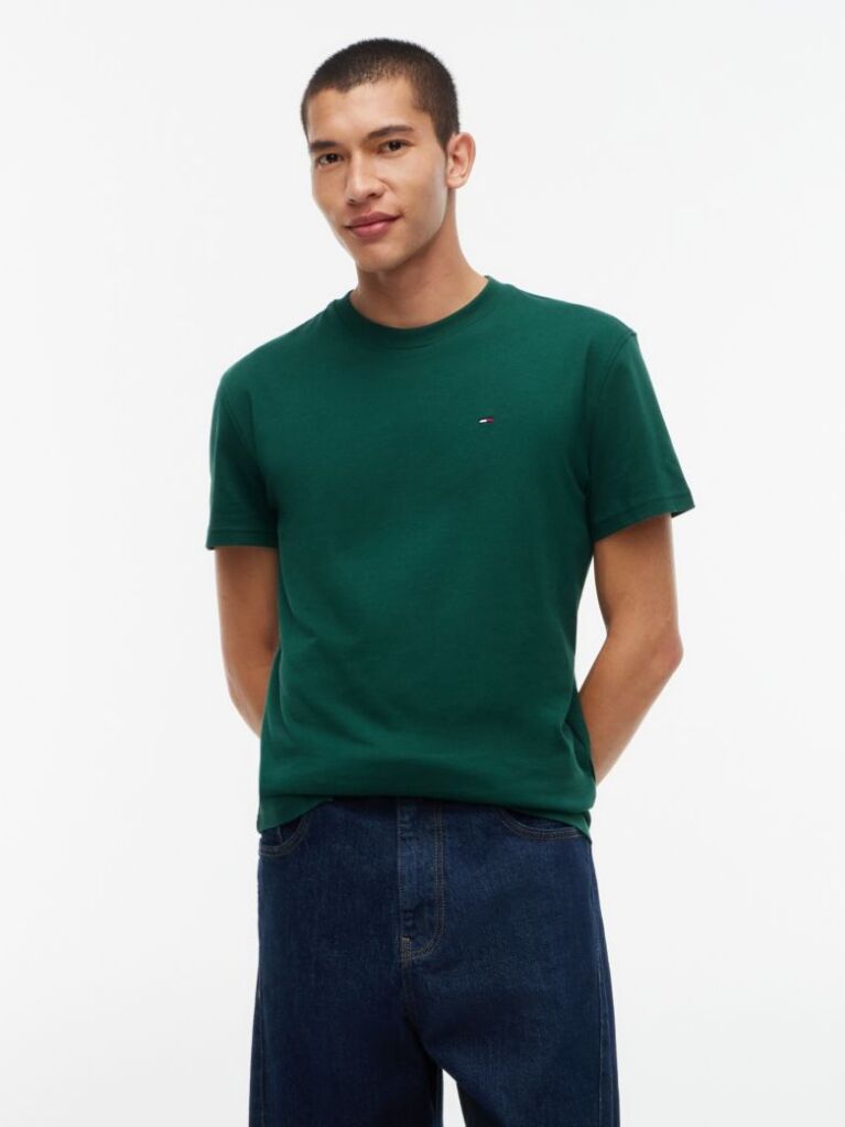 Πράσινο T-Shirt Με Κλασική Λαιμόκοψη Και Σημαία Tommy  Άνδρες