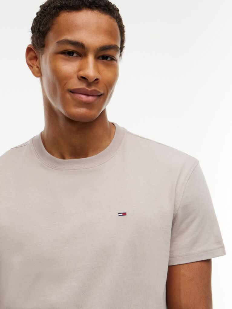 Καφέ T-Shirt Με Κλασική Λαιμόκοψη Και Σημαία Tommy  Άνδρες