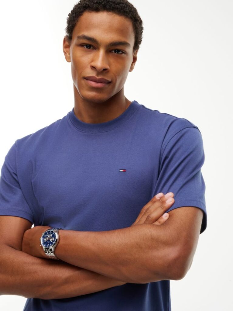 Blue Tommy Flag Relaxed T-Shirt  Men