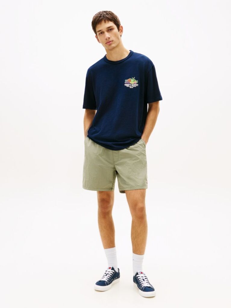 Μπλε Άνετο T-Shirt Με Λογότυπο  Άνδρες