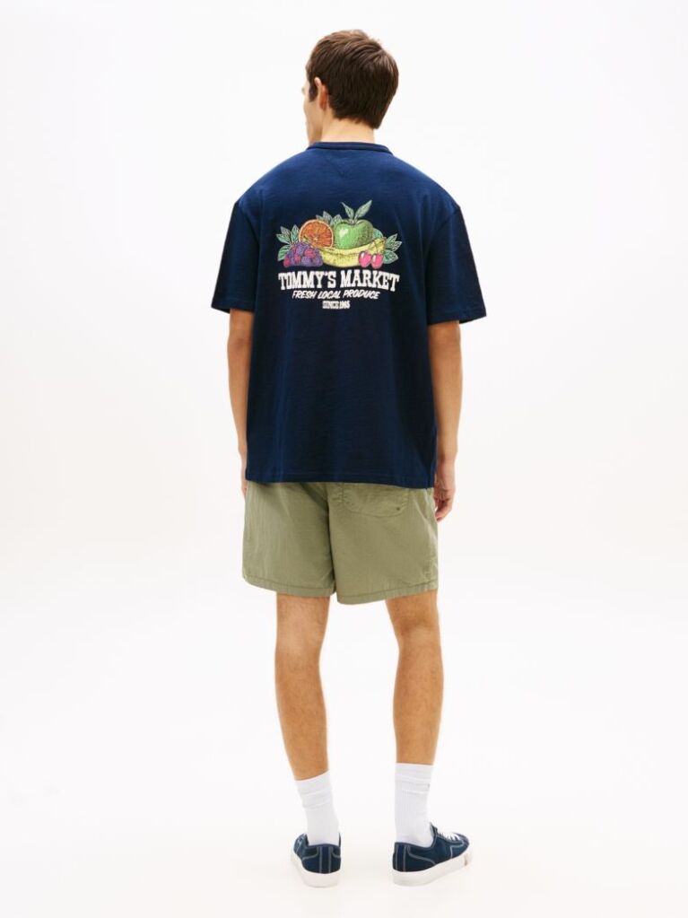Μπλε Άνετο T-Shirt Με Λογότυπο  Άνδρες