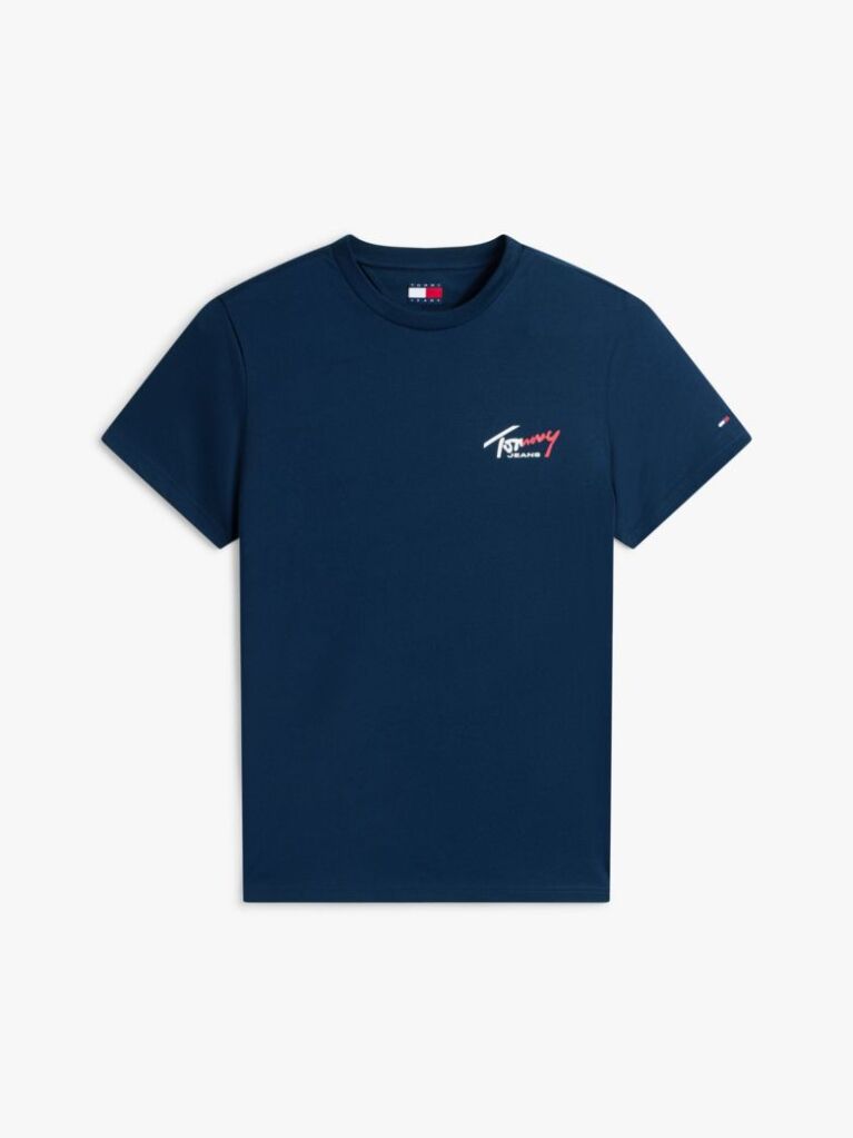 Blue Signature Logo Slim Jersey T-Shirt  Men