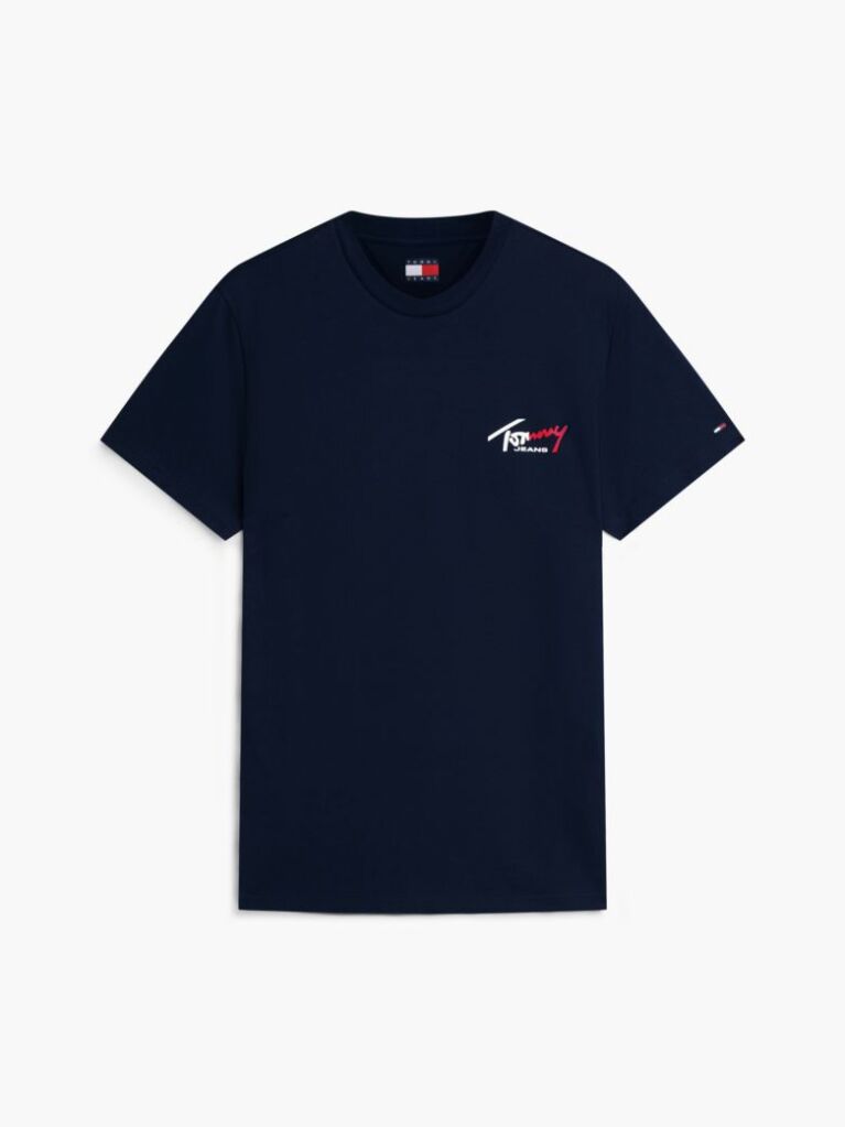 Blue Signature Logo Slim Jersey T-Shirt  Men