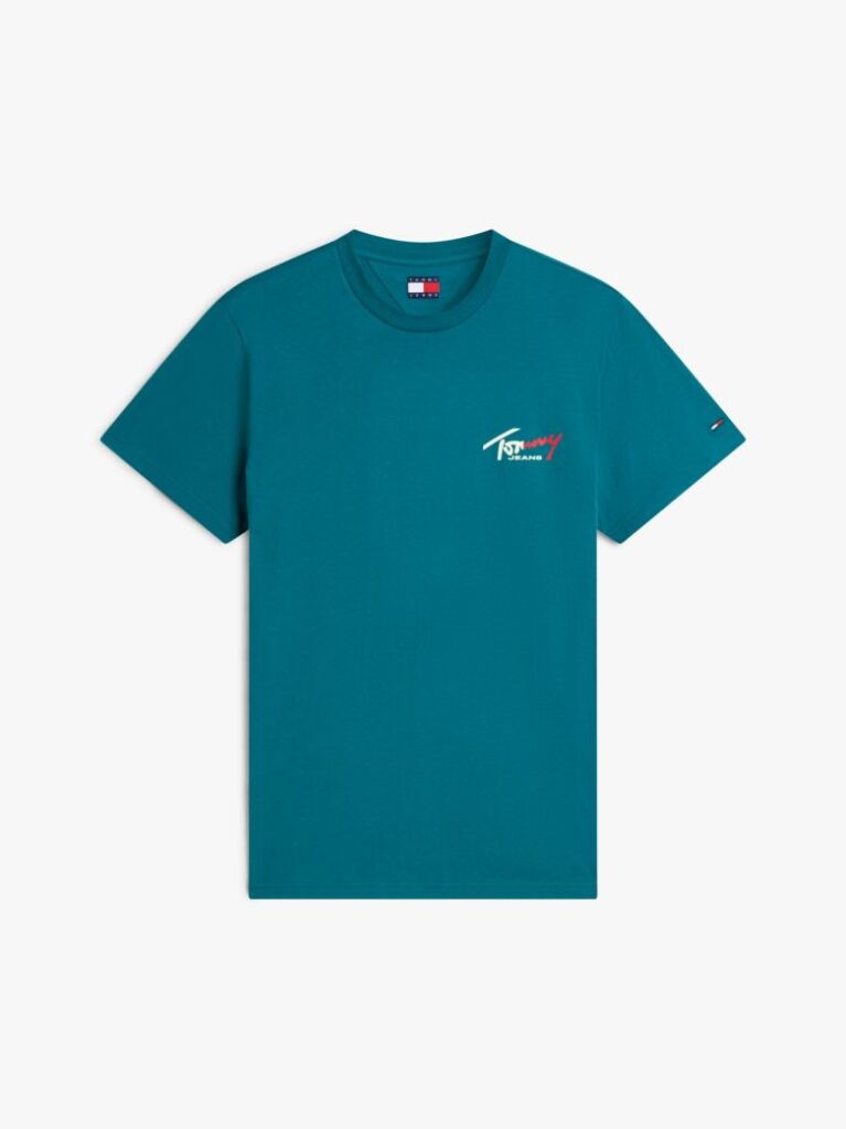 Blue Signature Logo Slim Jersey T-Shirt  Men