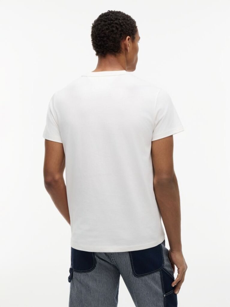 White Signature Logo Slim Jersey T-Shirt  Men