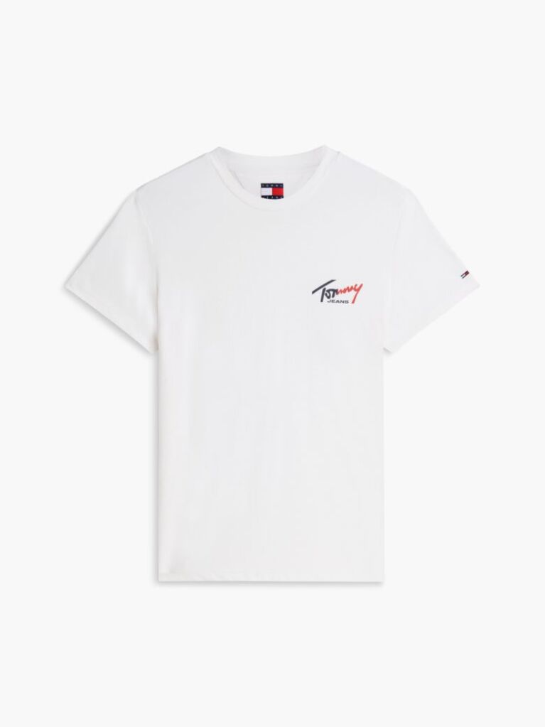 White Signature Logo Slim Jersey T-Shirt  Men