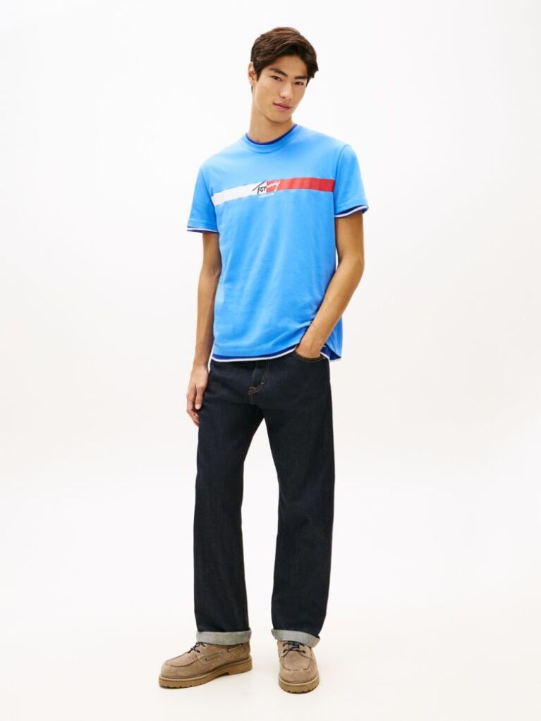 Blue Signature Logo Jersey T-Shirt  Men
