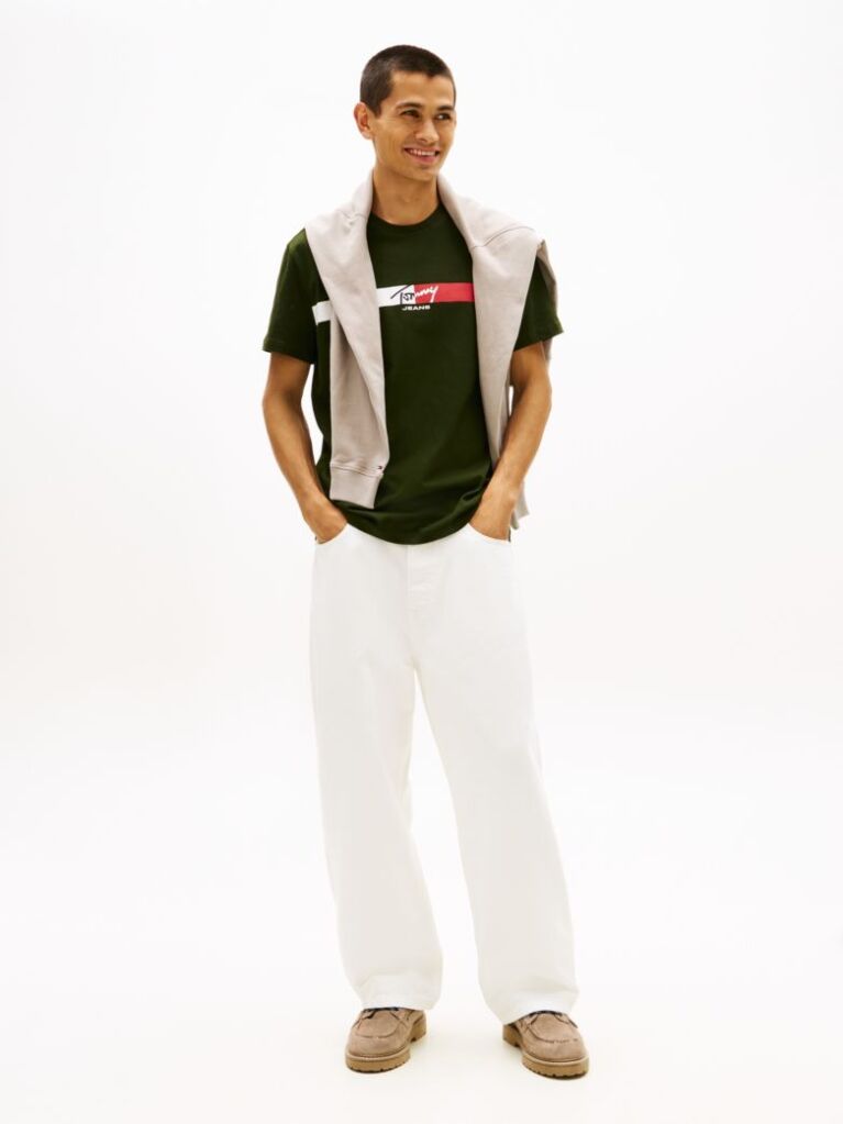 Green Signature Logo Jersey T-Shirt  Men