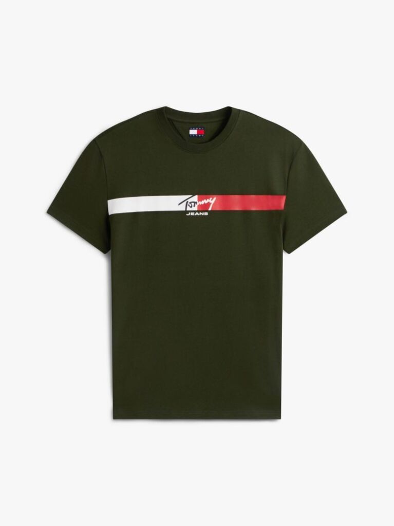 Green Signature Logo Jersey T-Shirt  Men