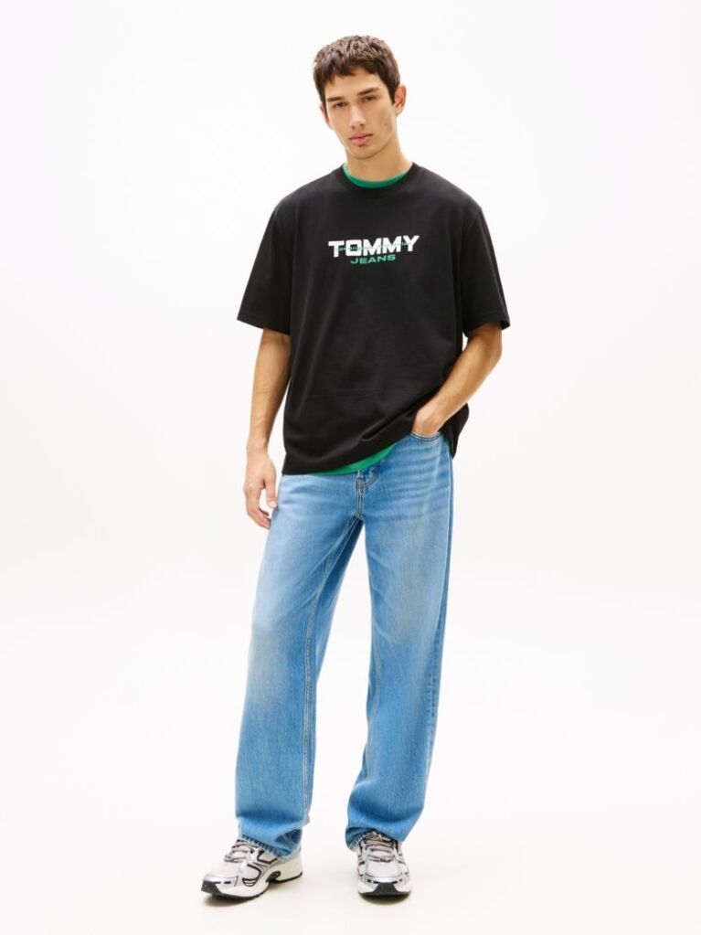 Μαύρο T-Shirt Κοντομάνικο Με Λογότυπο  Άνδρες