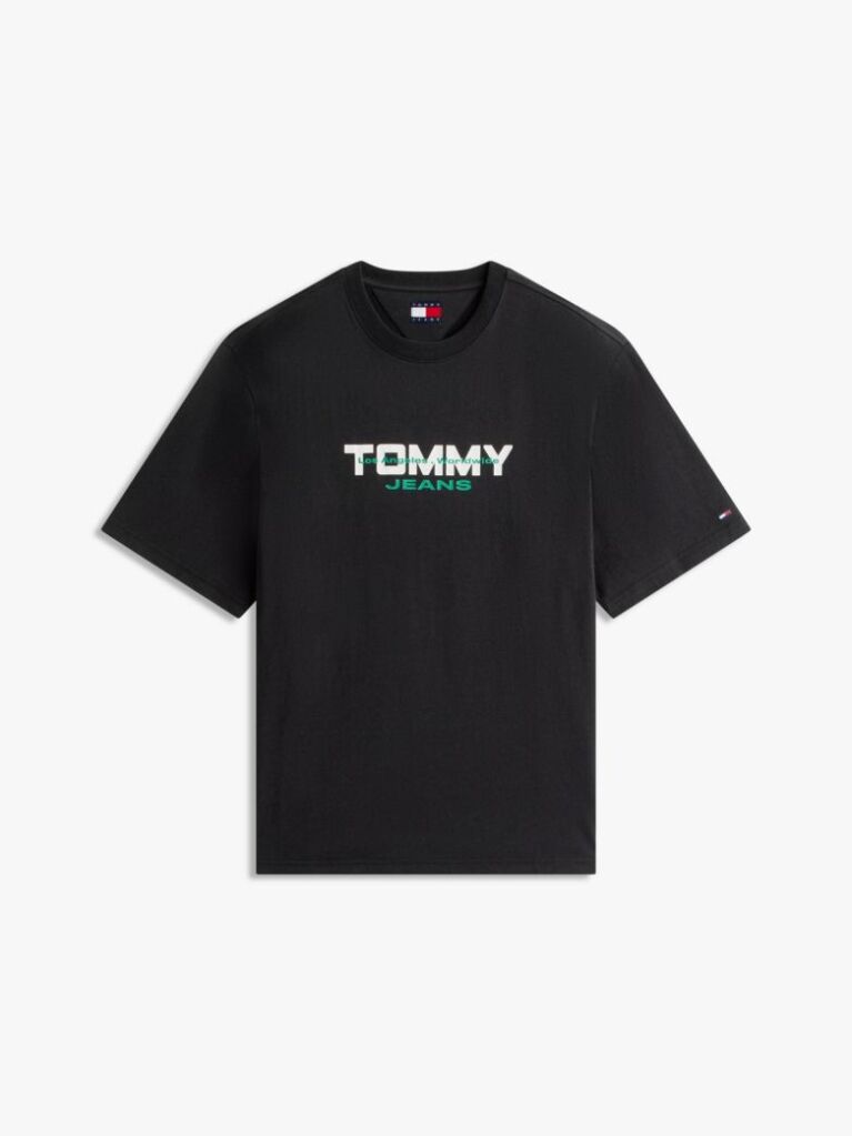 Μαύρο T-Shirt Κοντομάνικο Με Λογότυπο  Άνδρες
