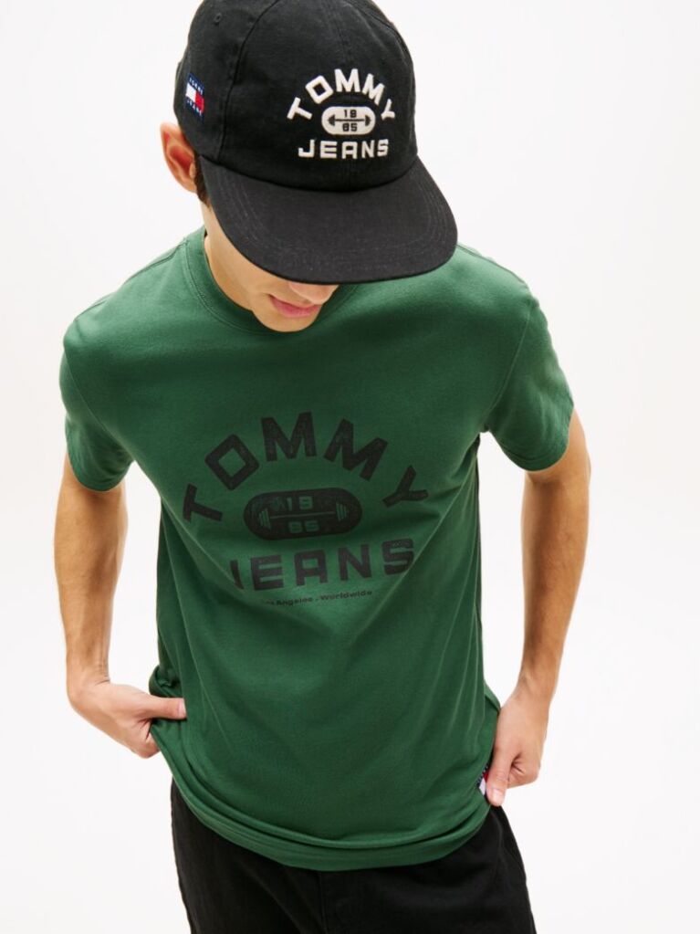 Green Graphic Crew Neck Jersey T-Shirt  Men