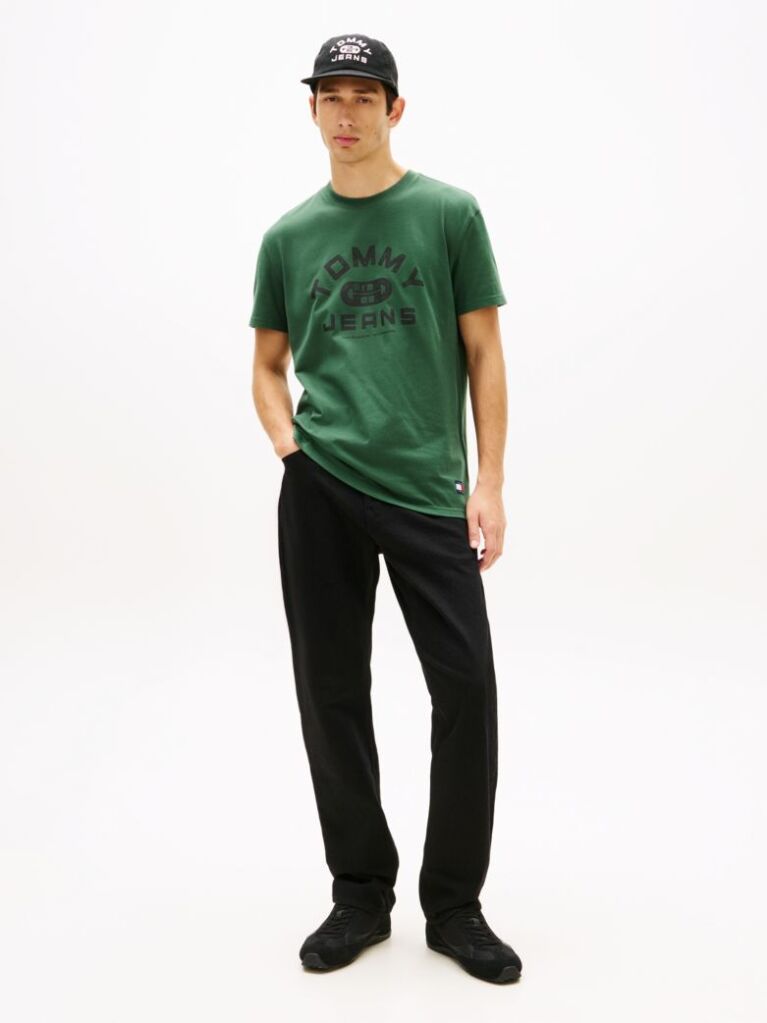 Green Graphic Crew Neck Jersey T-Shirt  Men