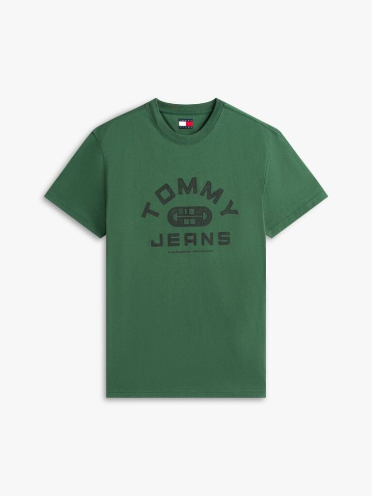 Green Graphic Crew Neck Jersey T-Shirt  Men
