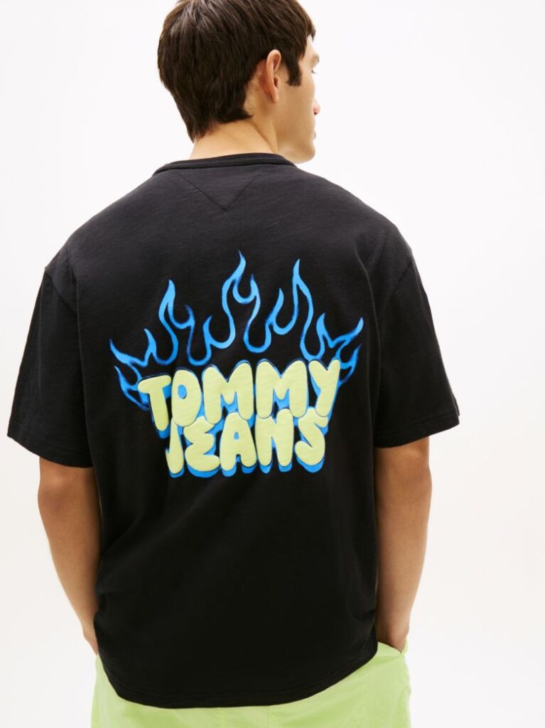 Μαύρο Άνετο T-Shirt Με Bubble Λογότυπο  Άνδρες
