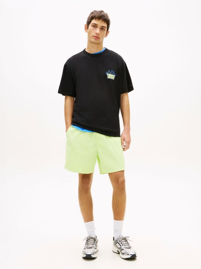 Μαύρο Άνετο T-Shirt Με Bubble Λογότυπο  Άνδρες