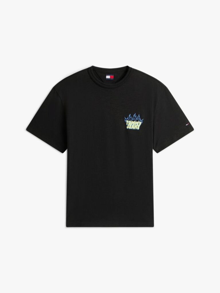 Μαύρο Άνετο T-Shirt Με Bubble Λογότυπο  Άνδρες