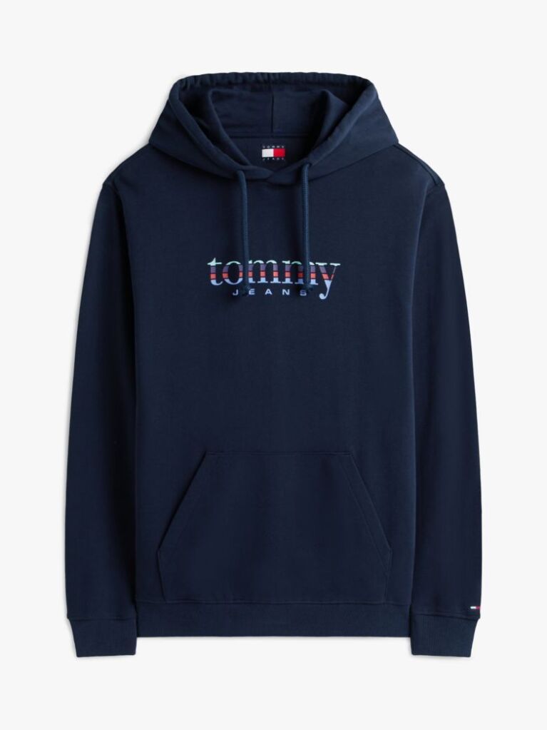 Blue Logo Terry Drawstring Hoody  Men