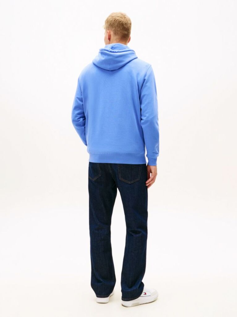 Blue Logo Terry Drawstring Hoody  Men