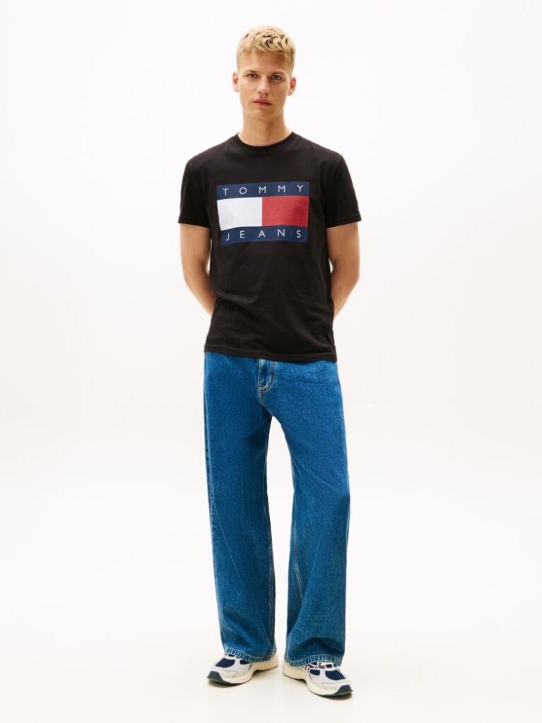 Black Flag Badge Jersey Crew Neck T-Shirt  Men
