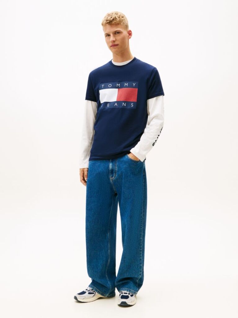 Blue Flag Badge Jersey Crew Neck T-Shirt  Men