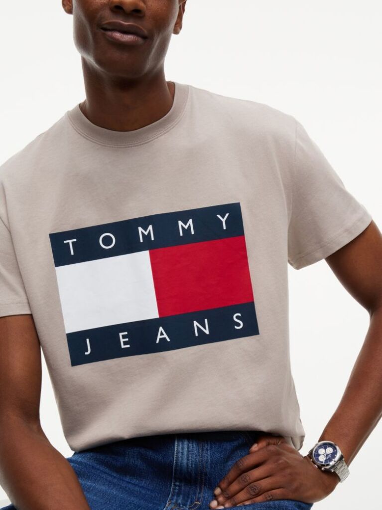 Brown Flag Badge Jersey Crew Neck T-Shirt  Men