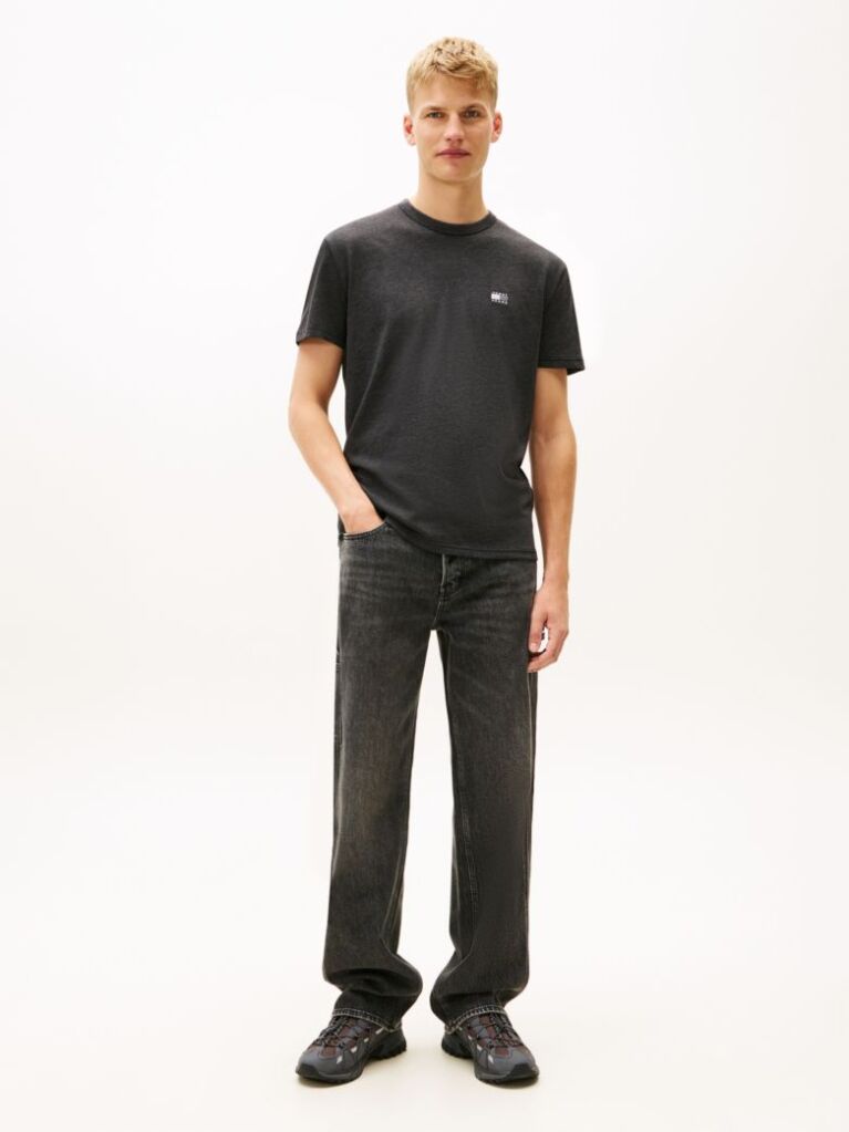 Black Tonal Tommy Badge Jersey T-Shirt  Men