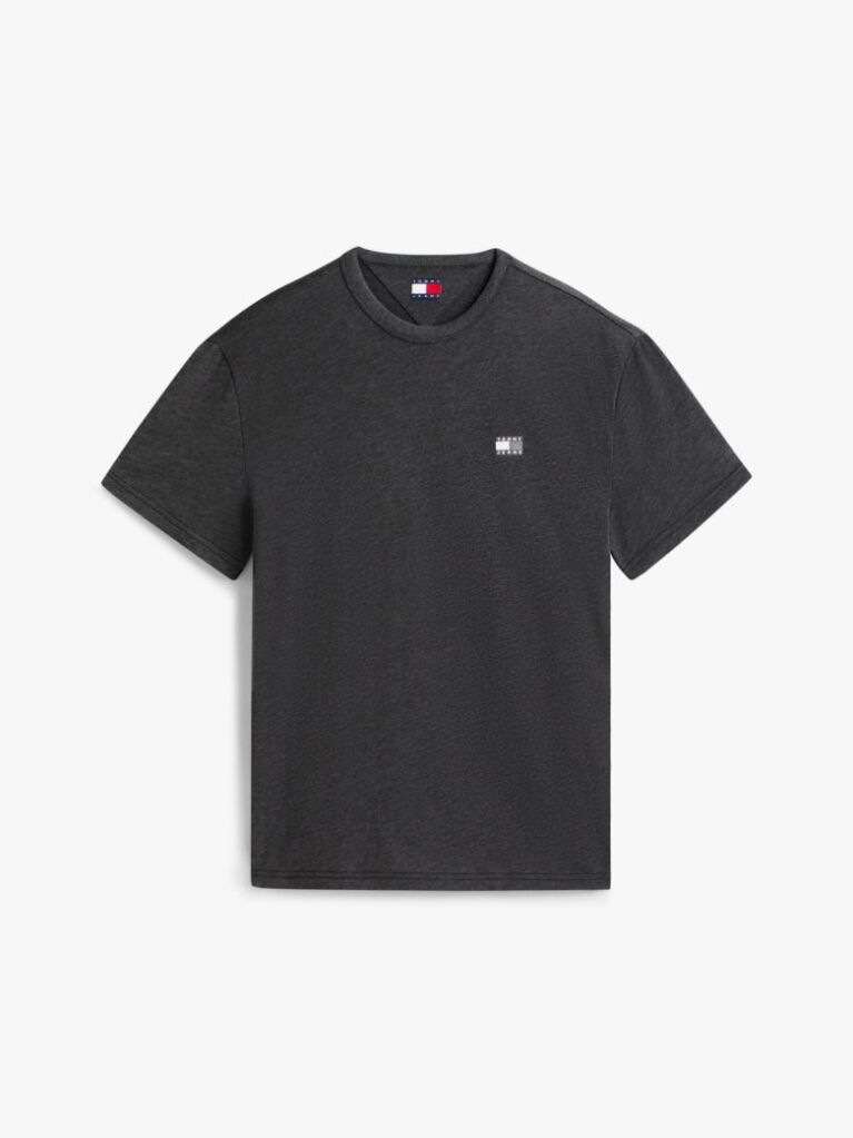 Black Tonal Tommy Badge Jersey T-Shirt  Men