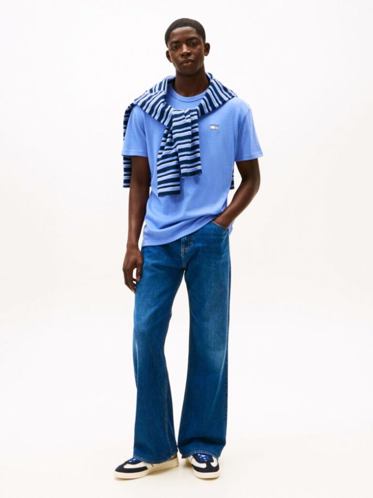 Blue Tonal Tommy Badge Jersey T-Shirt  Men
