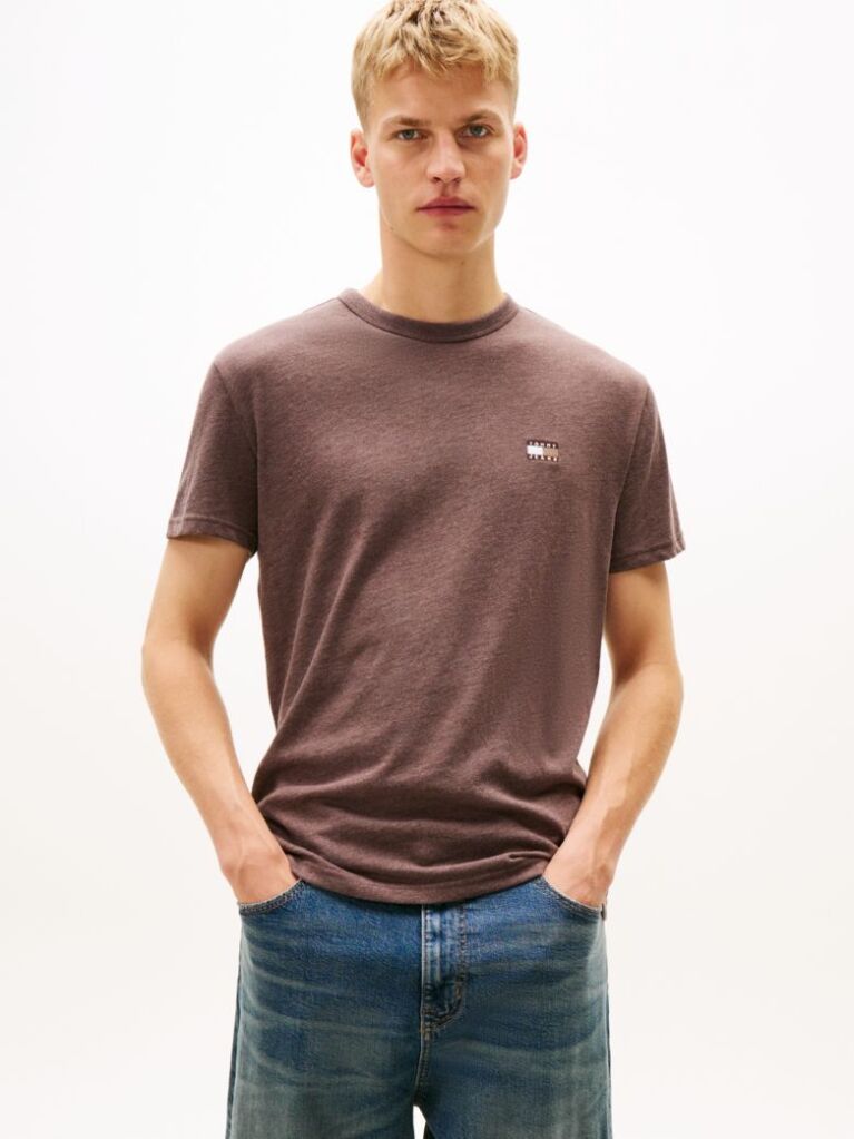 Brown Tonal Tommy Badge Jersey T-Shirt  Men