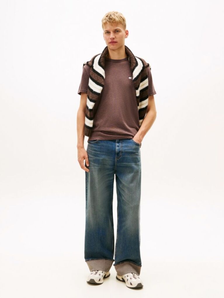 Brown Tonal Tommy Badge Jersey T-Shirt  Men